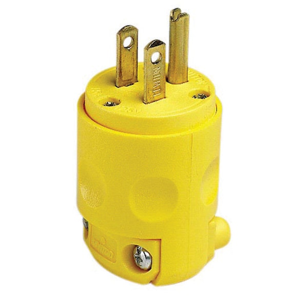 Leviton Leviton Residential PVC Ground/Straight Blade Plug 5-15P 18-12 AWG 2 Pole 3 Wire C20-515PV-000 - main